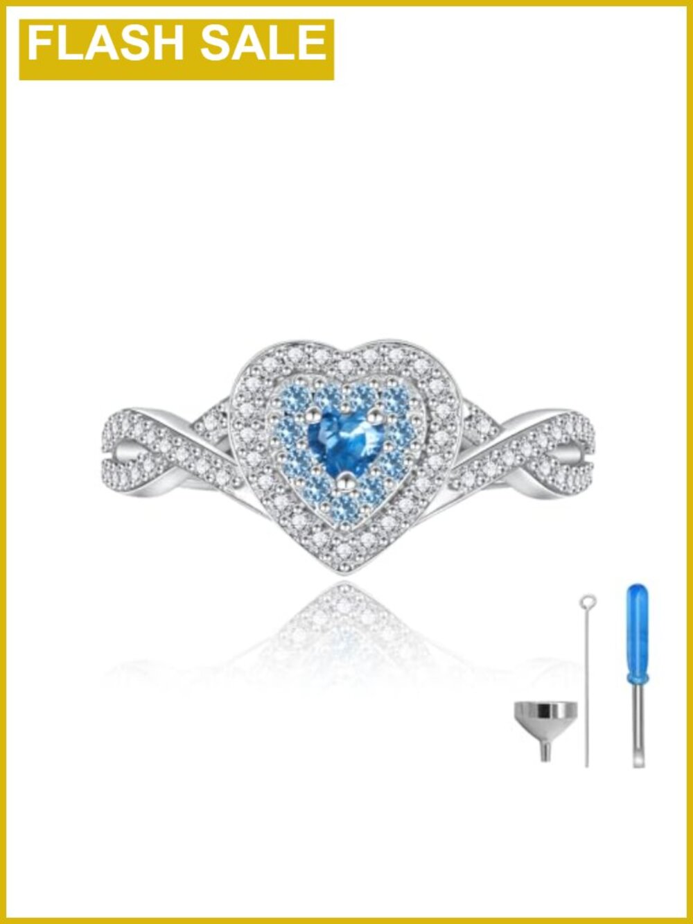 925 Sterling Silver Teardrop Urn Ring for Ashes Cremation Memorial